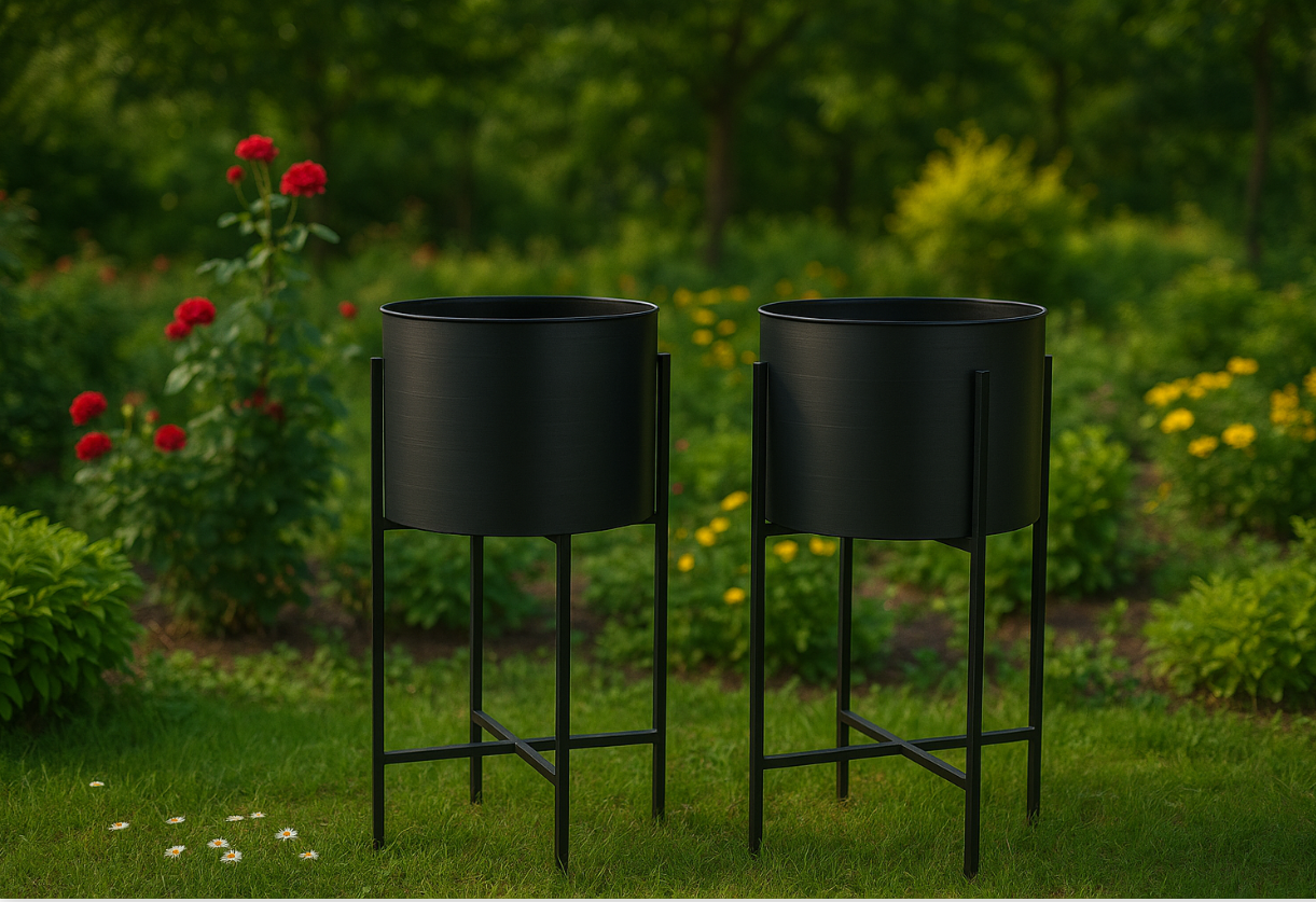 Metal Black Planters