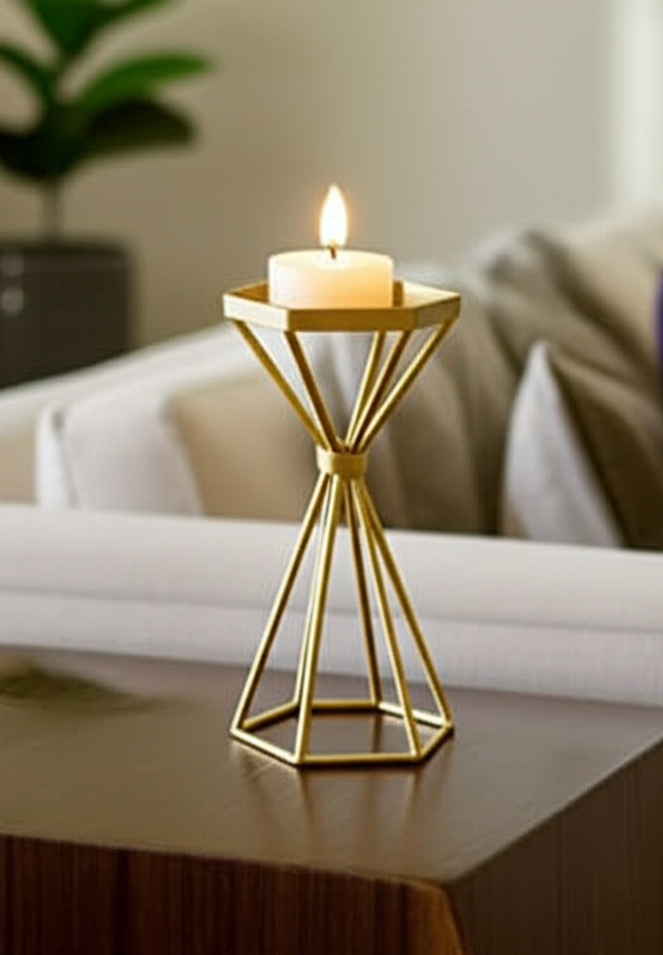 Single Gold Candle Holders