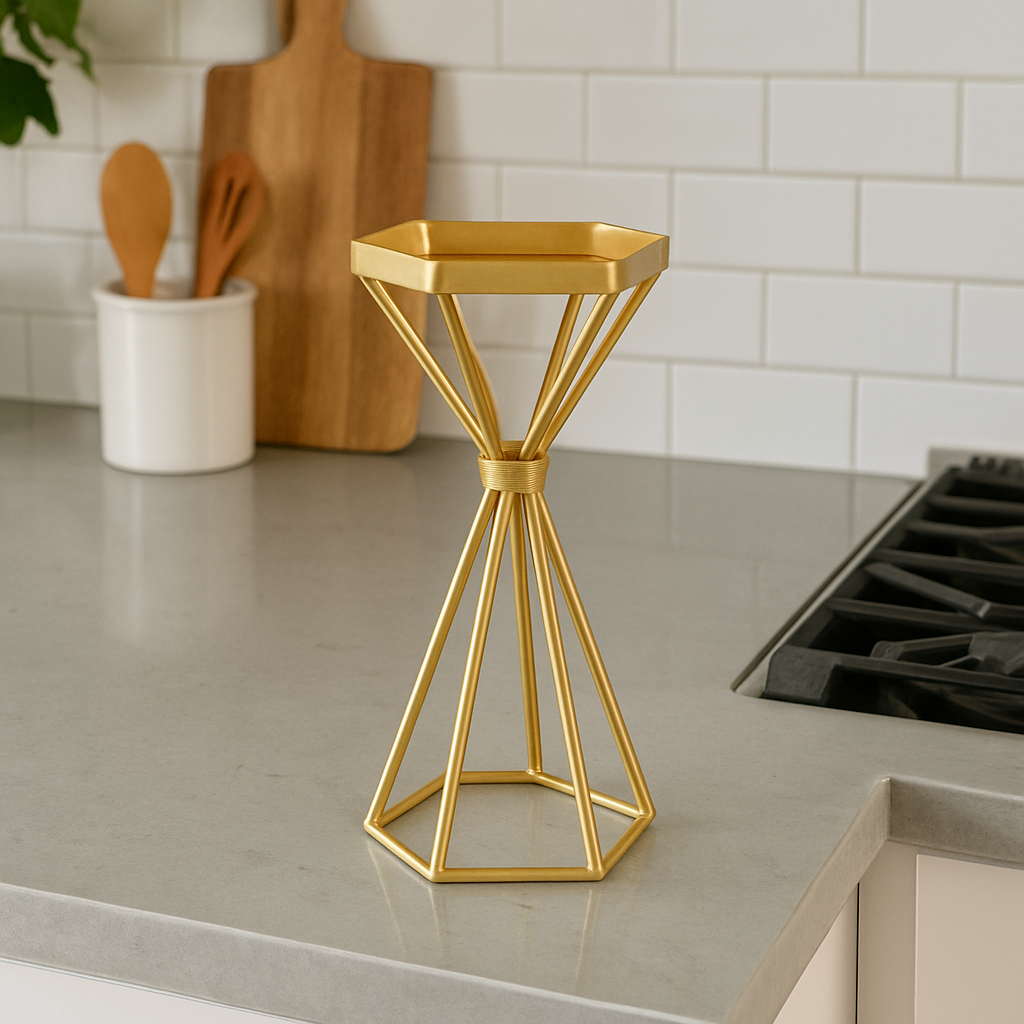 Single Gold Candle Holders