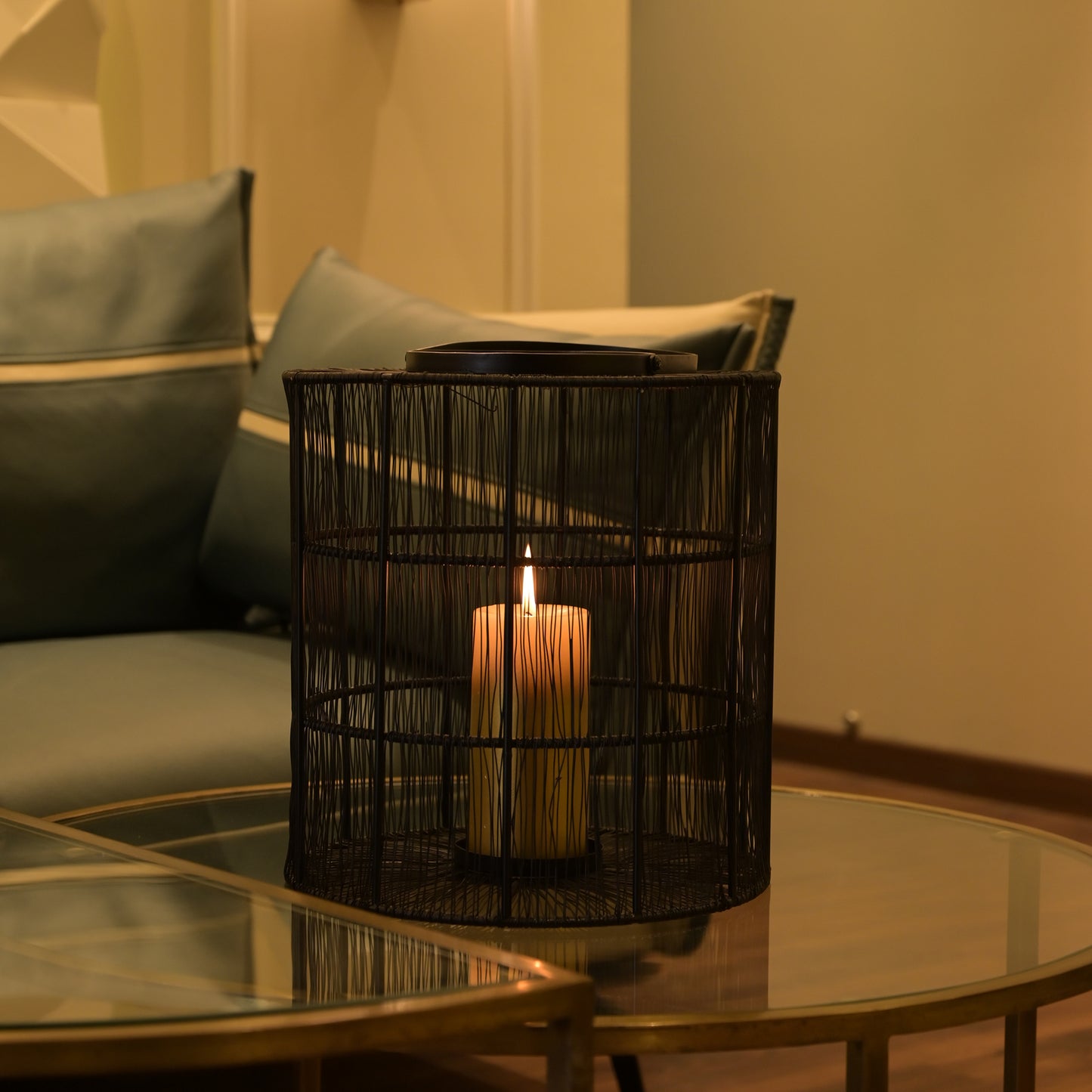 Black Cage Candle Lantern
