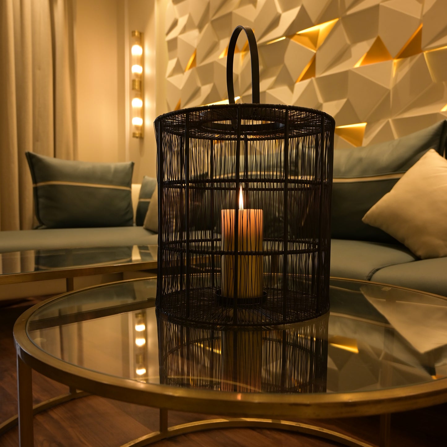 Black Cage Candle Lantern
